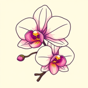 Kawaii Orchid Tattoo