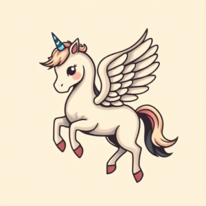 Kawaii Pegasus Tattoo