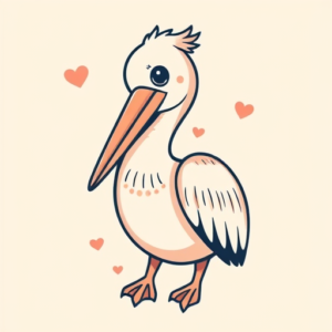 Kawaii Pelican Tattoo