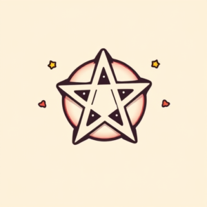 Kawaii Pentagram Tattoo