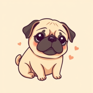 Kawaii Pug Tattoo