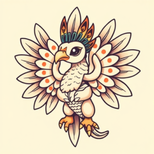 Kawaii Quetzalcoatl Tattoo