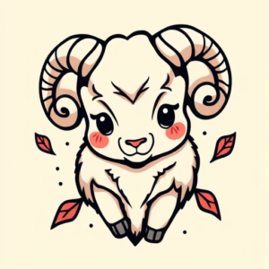 Kawaii Ram Tattoo