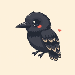 Kawaii Raven Tattoo