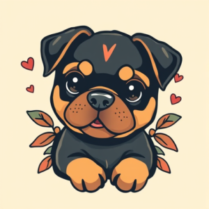 Kawaii Rottweiler Tattoo