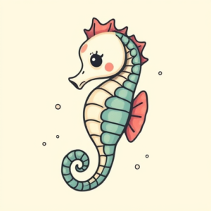 Kawaii Seahorse Tattoo