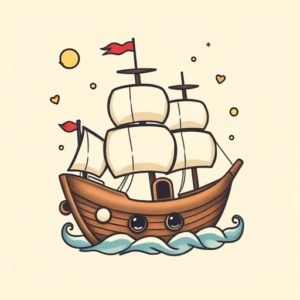 Kawaii Ship Tattoo
