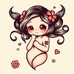 Kawaii Siren Tattoo