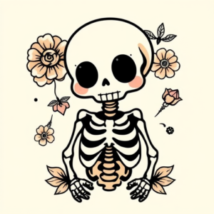 Kawaii Skeleton Tattoo