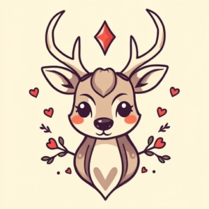 Kawaii Stag Tattoo