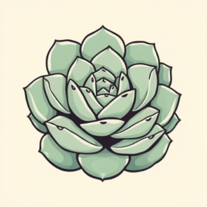 Kawaii Succulent Tattoo