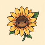 Kawaii Sunflower Tattoo