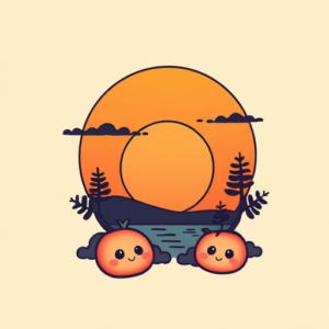 Kawaii Sunset Tattoo