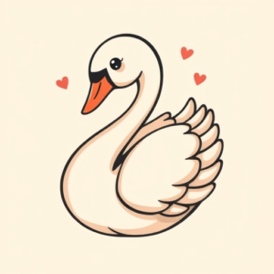 Kawaii Swan Tattoo