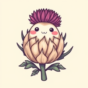 Kawaii Thistle Tattoo