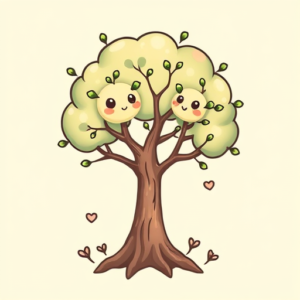 Kawaii Tree Tattoo