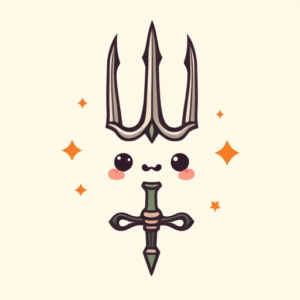 Kawaii Trident Tattoo