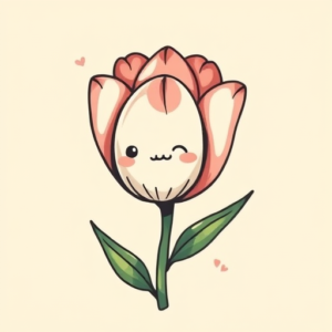 Kawaii Tulip Tattoo