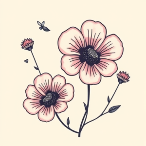 Kawaii Wildflower Tattoo