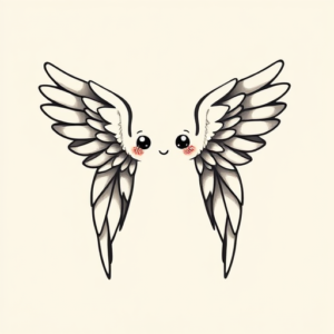 Kawaii Wings Tattoo