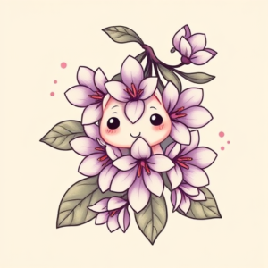 Kawaii Wisteria Tattoo