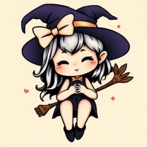 Kawaii Witch Tattoo