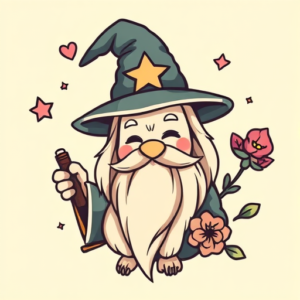Kawaii Wizard Tattoo