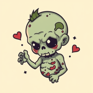 Kawaii Zombie Tattoo