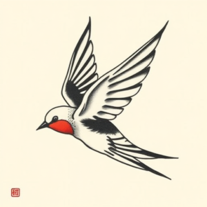 Korean Swallow Tattoo
