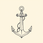 Linework Anchor Tattoo
