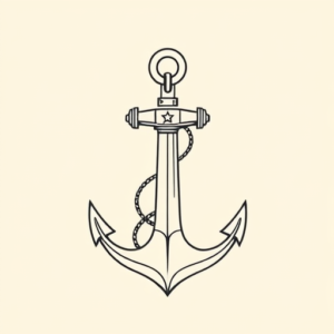 Linework Anchor Tattoo