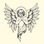 Linework Angel Tattoo