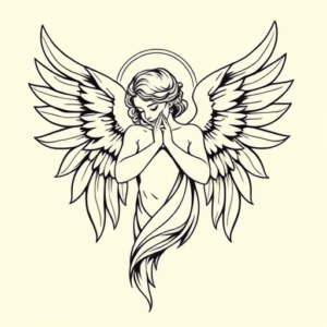 Linework Angel Tattoo
