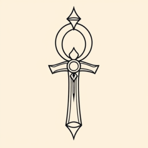 Linework Ankh Tattoo