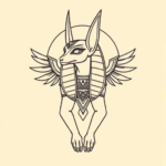 Linework Anubis Tattoo