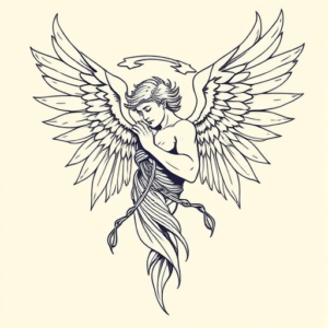 Linework Archangel Tattoo