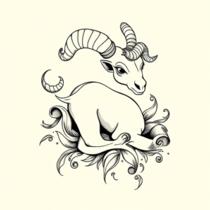 Linework Aries Tattoo