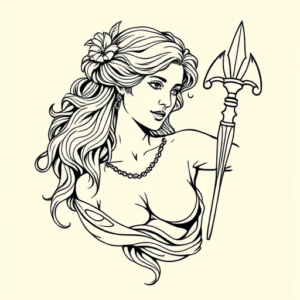 Linework Artemis Tattoo