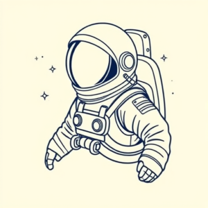 Linework Astronaut Tattoo