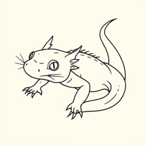 Linework Axolotl Tattoo