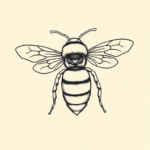 Linework Bee Tattoo