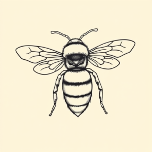 Linework Bee Tattoo