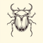 Linework Beetle Tattoo