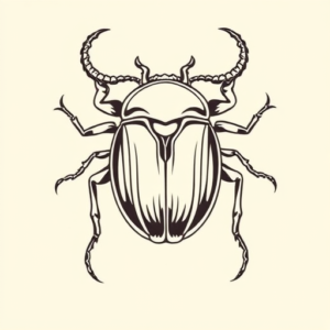 Linework Beetle Tattoo