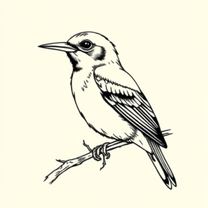 Linework Bluebird Tattoo