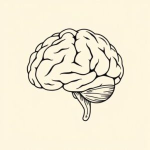 Linework Brain Tattoo