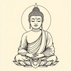 Linework Buddha Tattoo