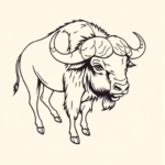 Linework Buffalo Tattoo