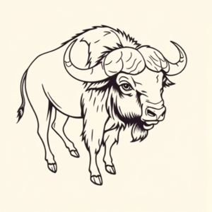 Linework Buffalo Tattoo