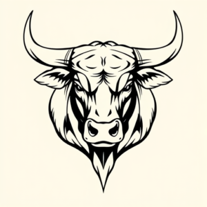 Linework Bull Tattoo
